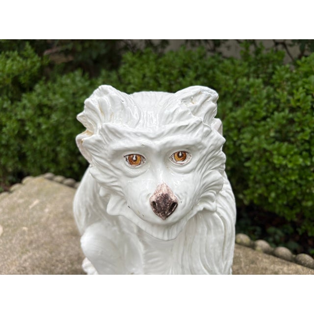 1960s Italian Glazed Ceramic Monkey Sculpture For Sale - Image 4 of 13