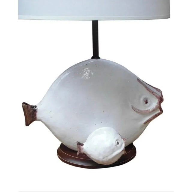 Mid-Century Italian Ceramic Fish Table Lamp by Ivo De Santis for Gli Etruschi, Florence, c. 1955–65 Beautifully designed...