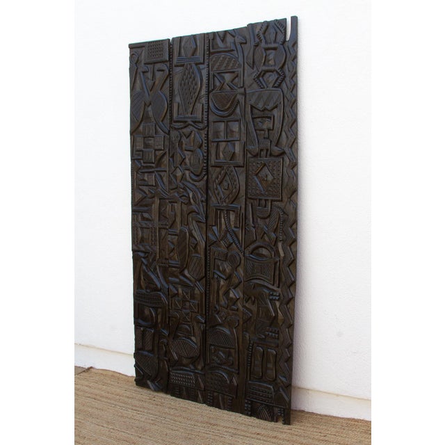 African Monumental 88"h Carved African Nupe Door For Sale - Image 3 of 6