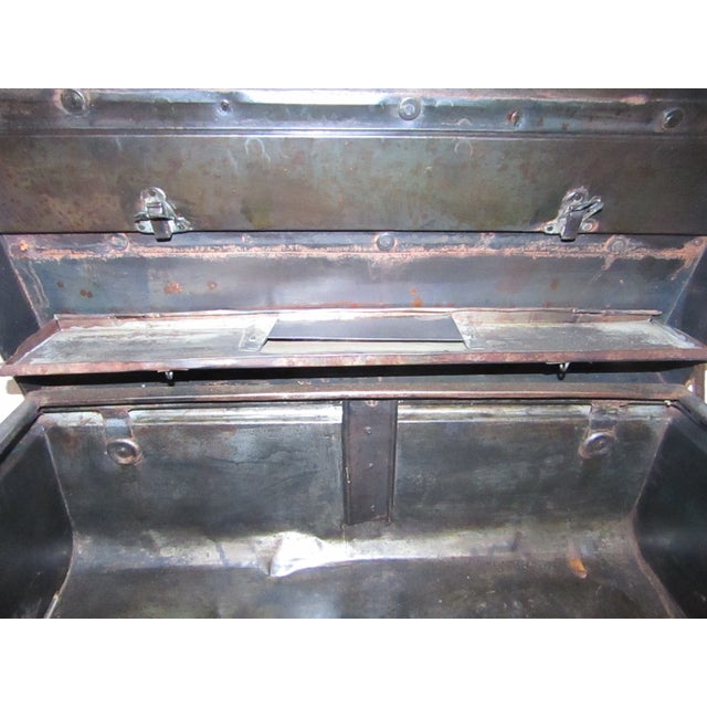 Vintage Restoration Hardware Metal Travel Military Trunk ...