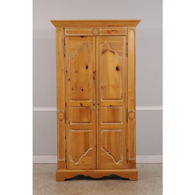 Age: Approx. 20 Years Old Details: White Washed Distressed Honey Pine Glass Rack Inside Key Locking Door Quality...