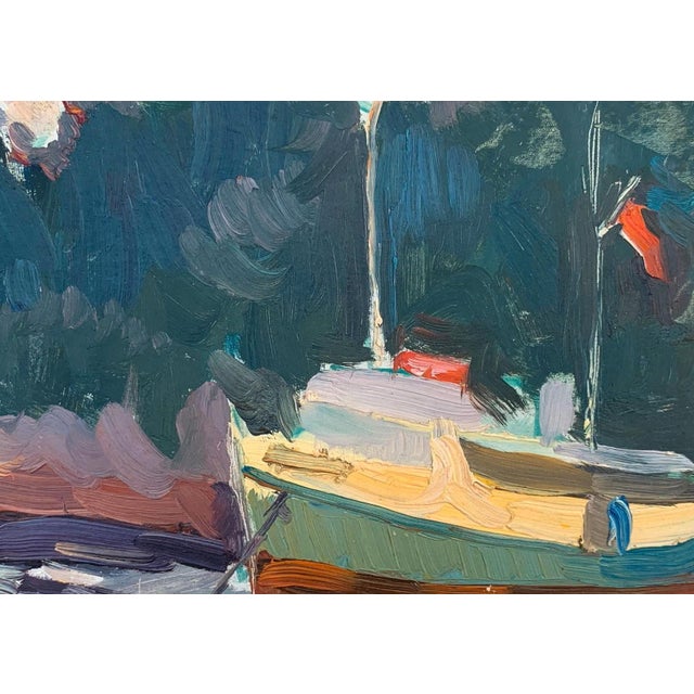Original River Landscape Oil Painting, Ukrainian Artist, 1960s For Sale - Image 4 of 6