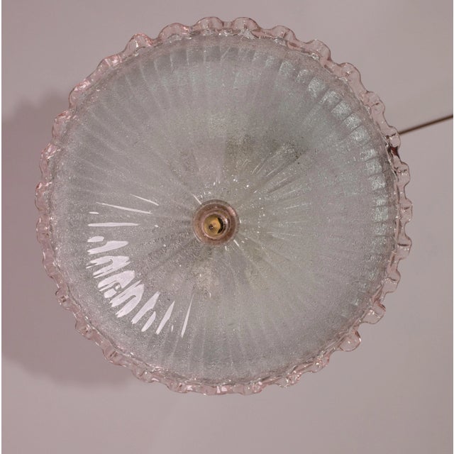 Glass Italian Pink Murano Glass Ceiling Fixture, Murano, 1960 For Sale - Image 7 of 11
