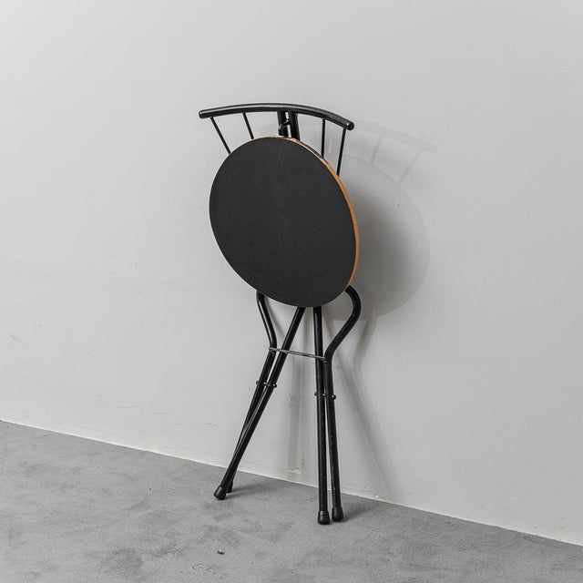 Vintage Folding Chairs in Wood and Metal, 1970s, Set of 4 For Sale - Image 10 of 12