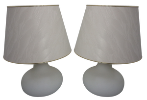 Opaline Glass Table Lamps from Glashütte Limburg, 1960s, Set of 2