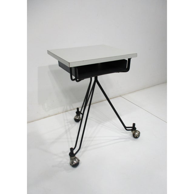 Eliot Noyes Small Rolling Work - Telephone Table for Ibm For Sale - Image 11 of 11