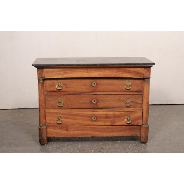 Wood Early 19th C. French Marble Top Commode For Sale - Image 7 of 12