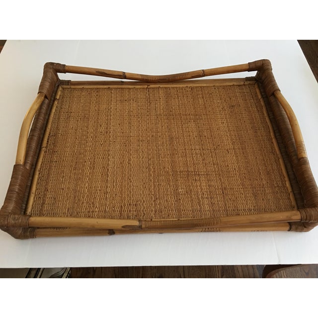 Palecek Bamboo & Wicker Serving Tray Chairish