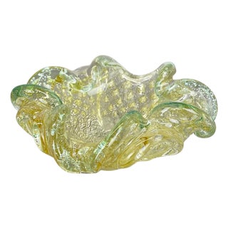 Murano Glass Flakes Bowl or Ashtray attributed to Barovier & Toso, Italy, 1970s For Sale