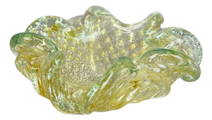 Murano Glass Flakes Bowl or Ashtray attributed to Barovier & Toso, Italy, 1970s