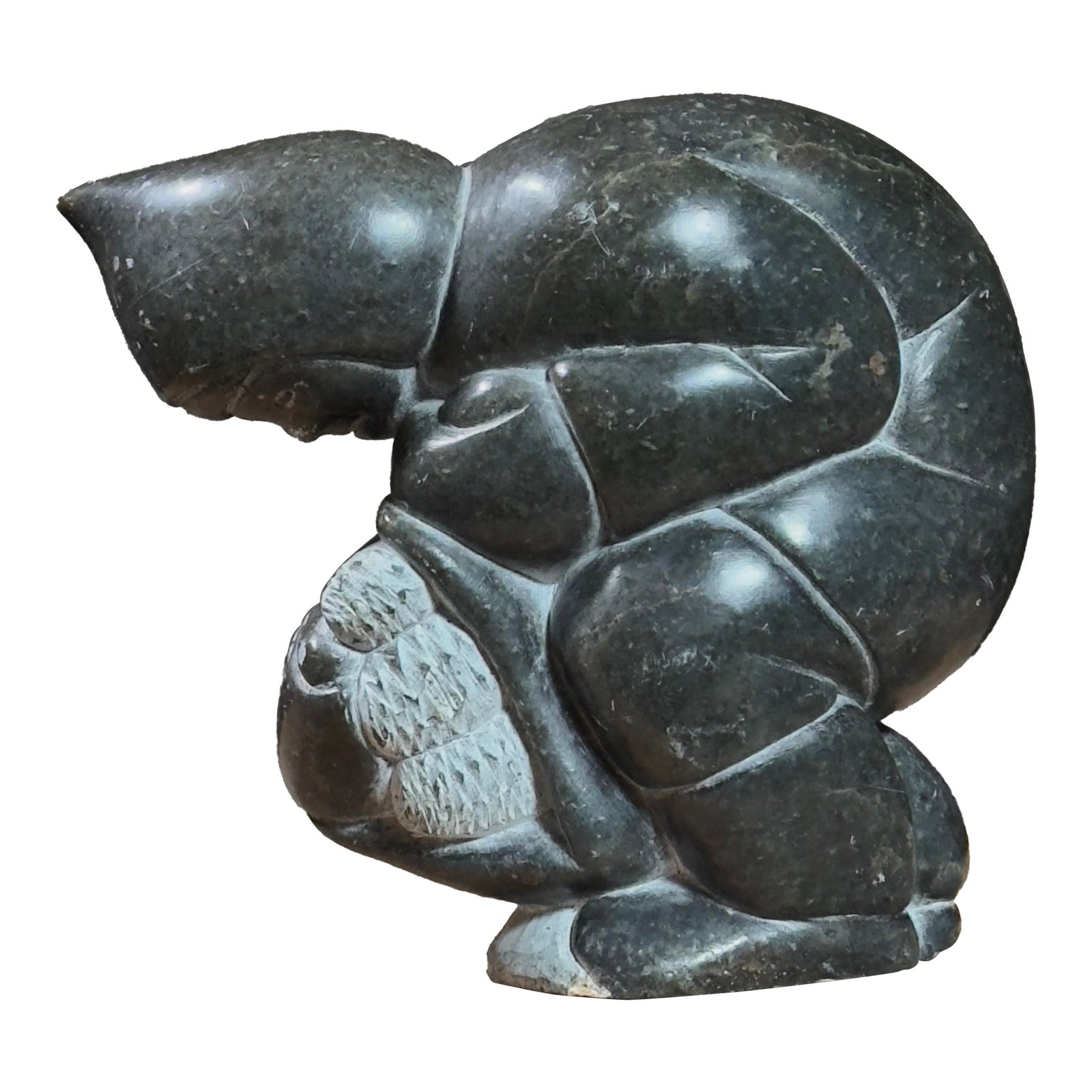 Joe Adamie Tuki (1943-1986) - 'Kneeling Figure' Inuit Hand Carved