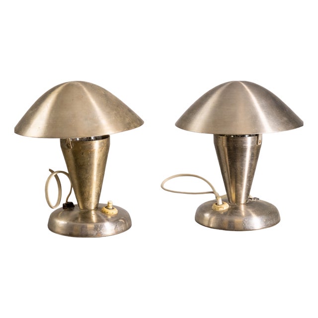 Chrome Table Lamps by Vladimír Havel for Kovona, 1960s, Set of 2 For Sale