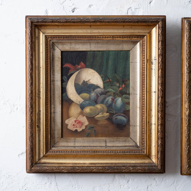 Victorian Pair of Victorian Still Life Oil Paintings, English, c.1870 For Sale - Image 3 of 13