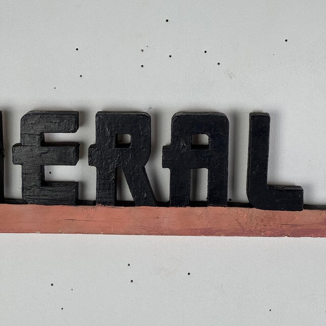 Wood Lovely Vintage "General Practice" Painted Wood Sign in Pink and Black For Sale - Image 7 of 9