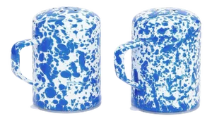 Crow Canyon Home Splatterware Blue & White Marble Salt & Pepper Shaker - A Pair