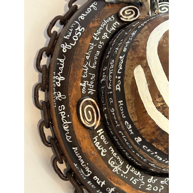 2020s Mixed Media Wall Sculpture Titled Spiraling on Antique Bowler Hat Form For Sale - Image 5 of 7