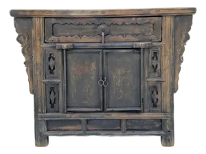 Antique Distressed Elm Altar Cabinet