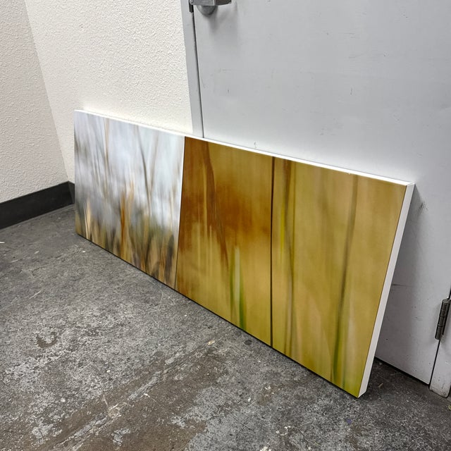 Design Plus Gallery presents a Contemporary Abstract Blurred Meadow Canvas Print. This horizontal composition depicts an...
