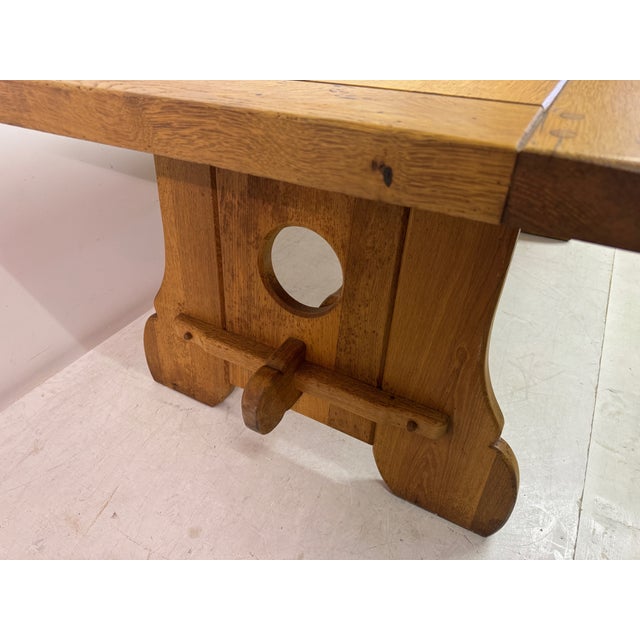 Brutalist Rustic Alpine Oak Dining Table, 1970s For Sale - Image 14 of 16