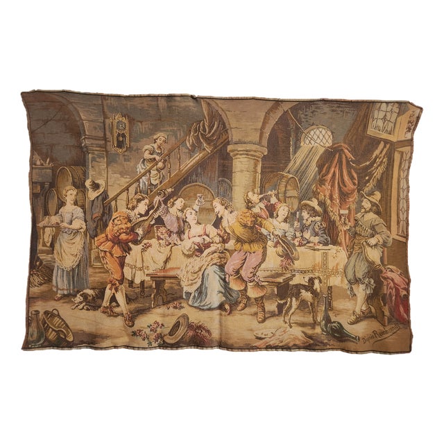 French Jacquard Tapestry, 1940s For Sale