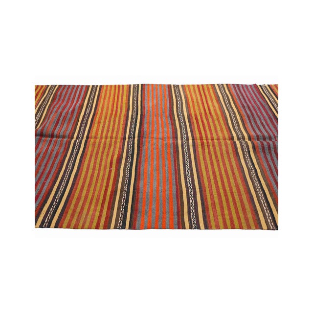 Turkish Striped Vintage Kilim Rug - 4`11" X 11`2" For Sale In Los Angeles - Image 6 of 6
