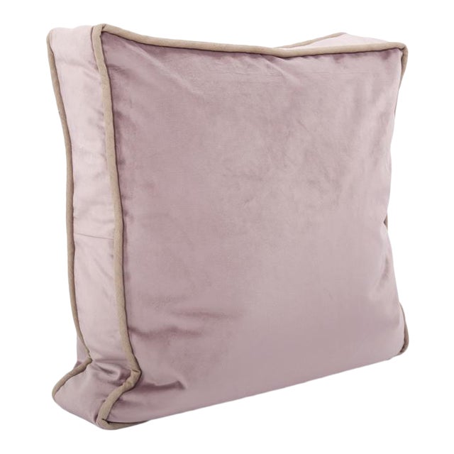 Kenneth Ludwig Chicago Gusseted Bella Rose Velvet Pillow With Contrast Welt For Sale