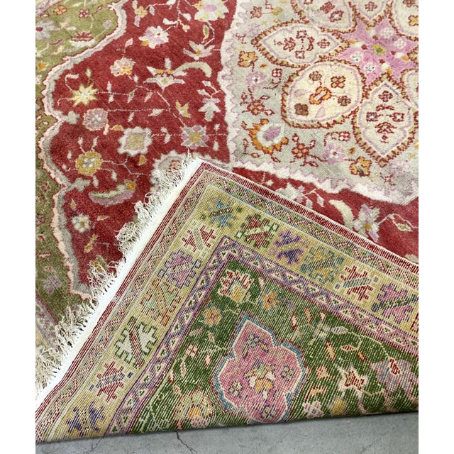 Turkish 1910s, Handmade Antique Turkish Oushak Rug 8.1' X 10.2' For Sale - Image 3 of 8