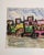 Original mid-century modernist expressionist landscape/cityscape study on a vintage Macy's canvas panel, measuring 16...