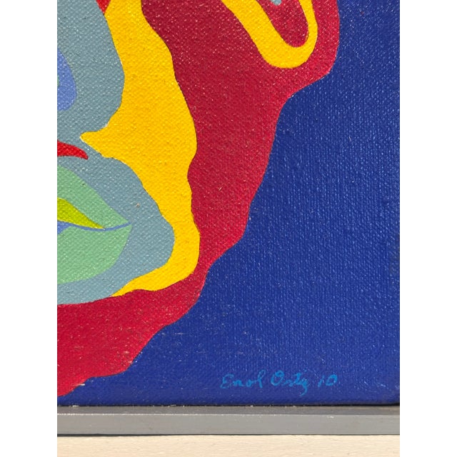 Portraiture Vibrant Geometric Portrait by Chicago Imagist Errol Ortiz For Sale - Image 3 of 4