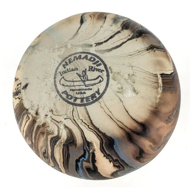 Ecru Vintage Nemadji Pottery Vase For Sale - Image 8 of 10