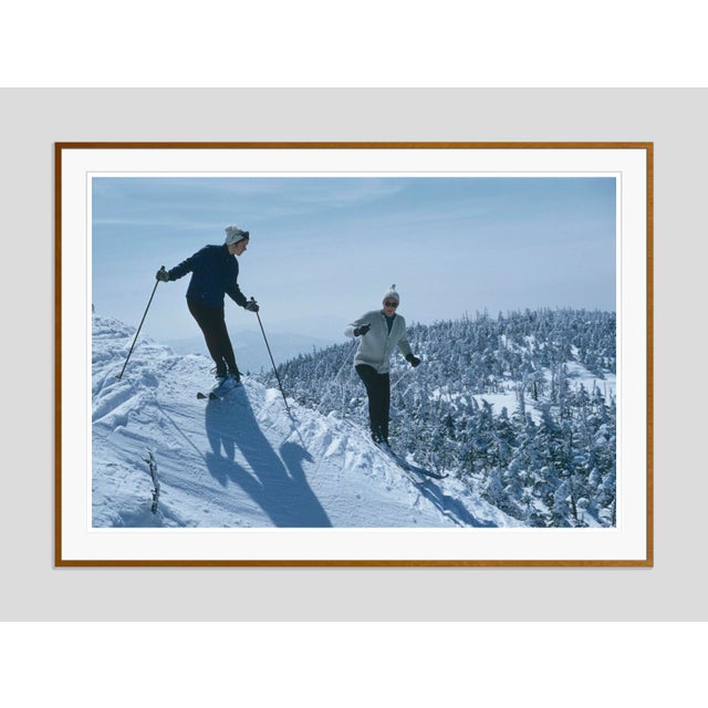 Modern Skiers at Sugarbush 1960 by Slim Aarons Framed C-Print For Sale - Image 3 of 3