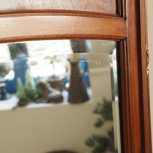 Antique Mahogany Trumeau Wall Mirror with Inlays, 1890 For Sale - Image 12 of 13