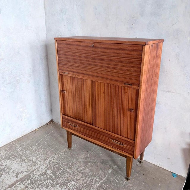 Wood Mid-Century Walnut and Teak Secretary by Jentique, 1960s For Sale - Image 7 of 11