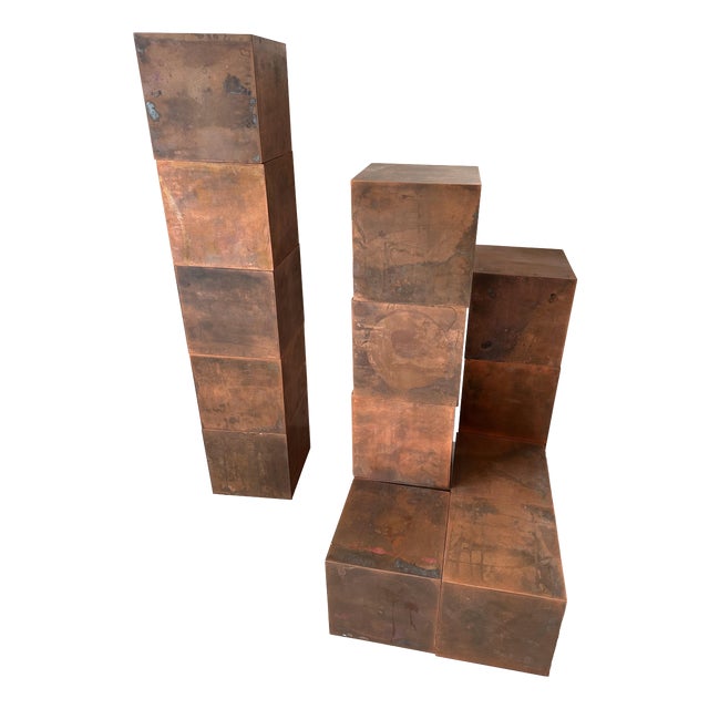 Paul Kelley, Magnetic Copper Cubes, 2000s, Copper, Set of 10 For Sale