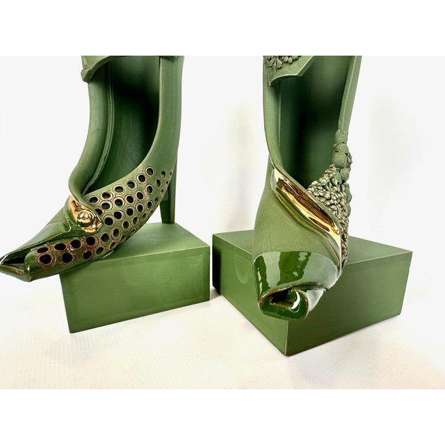 Vintage Hand Carved Ceramic Bookends by Jiří Dudycha, 2010, Set of 2 For Sale - Image 12 of 18