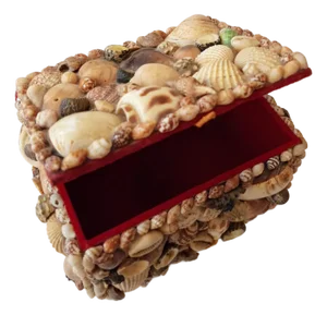 Vintage Coastal Encrusted Shell Box