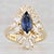 2010s 2.45ctw Marquise Blue Sapphire Diamond Halo Ring 18k Yellow Gold Size 5.75 For Sale - Image 5 of 7