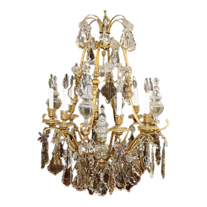 19thc XL Majestic French Louis XV Versailles Gilt Bronze Chandelier Attributed Maison Bagues