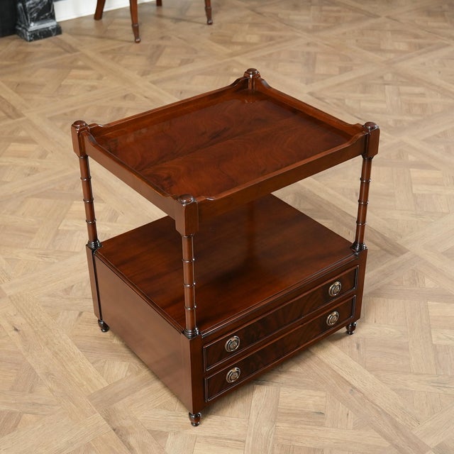 Wood Traditional Mahogany Large Turned Leg Table For Sale - Image 7 of 13