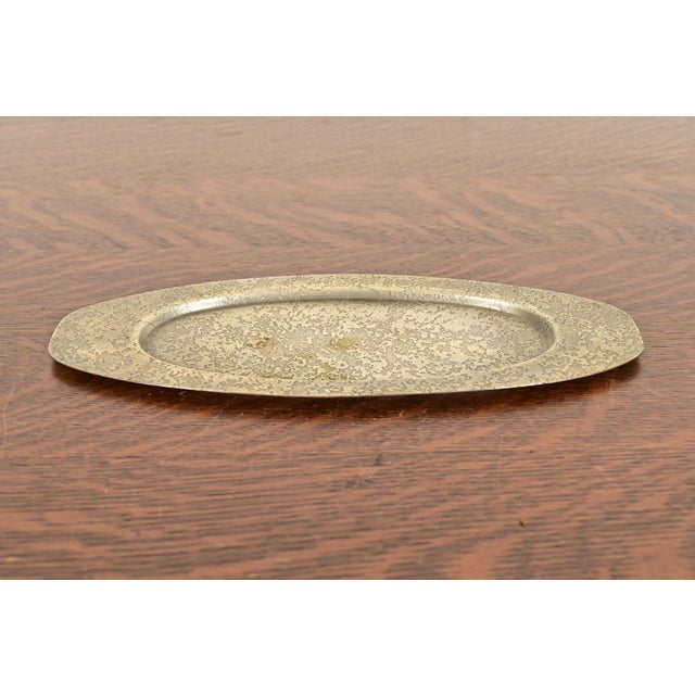 Roycroft Arts & Crafts Silver Finished Hammered Copper Tray, Circa 1920s For Sale - Image 10 of 10