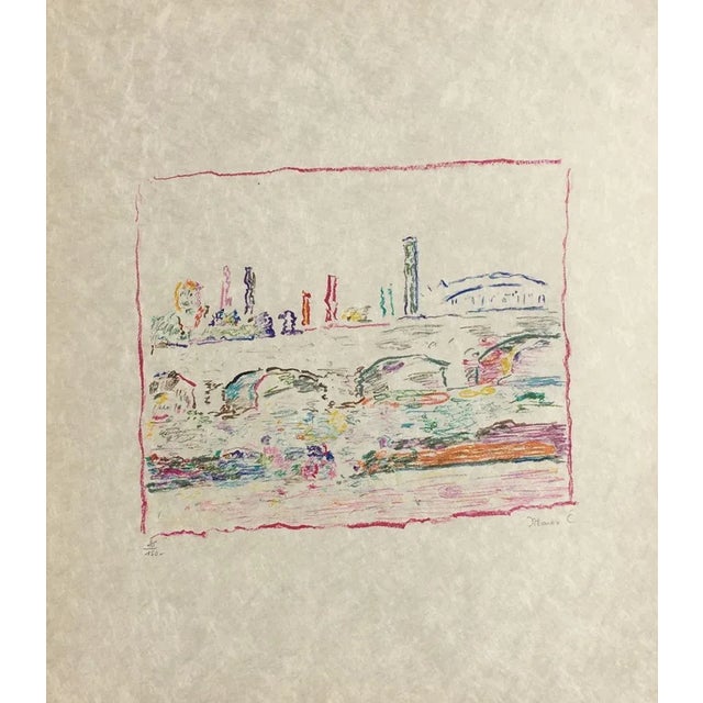 1970s "Paris" Lithograph by Marko Celebonovic For Sale