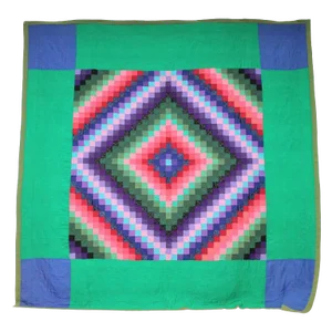 Vintage Wool Quilt, Amish Sunshine & Shadow Quilt
