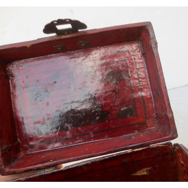 Antique Chinese Leather Card Box For Sale In New York - Image 6 of 10