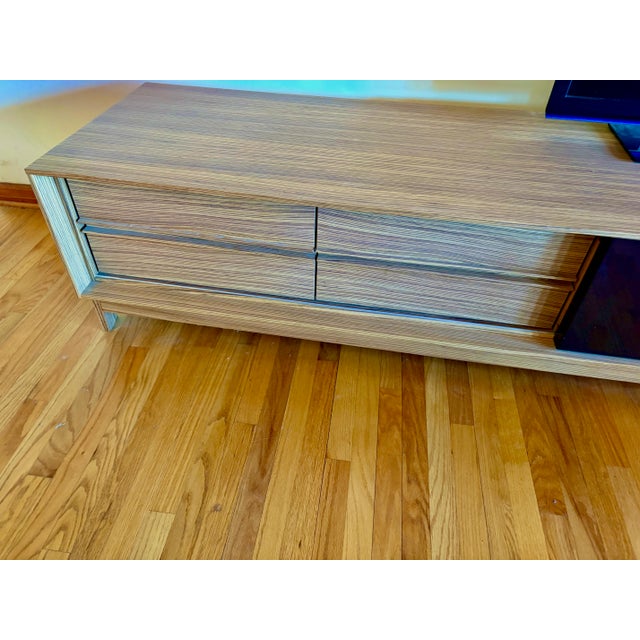 Cecchini Collection Zebra Wood Credenza, 93.5" W 23.75" D X 20" H, 2006 For Sale In Los Angeles - Image 6 of 14