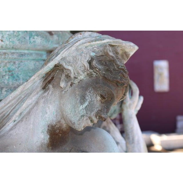 Gray Monumental Classical Greco-Roman Bronze Garden Fountain Life-Sized Females 20th Century For Sale - Image 8 of 18
