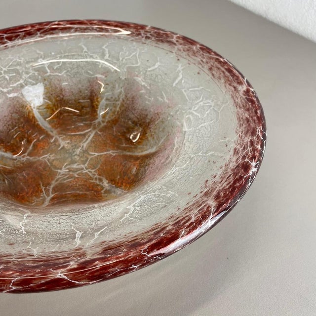 Glass Baushaus Art Deco German Red Glass Bowl by Karl Wiedmann for WMF Ikora, 1930s For Sale - Image 7 of 18