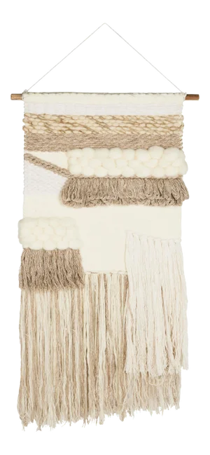 Woven Wall Art 122 in Cream & Beige