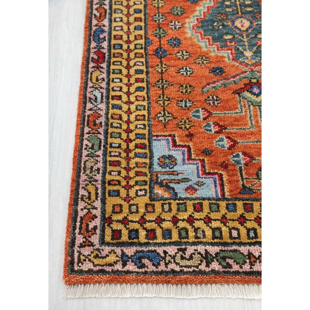 2.6x20Ft. Brunt Orange Persian Design Inspired Hand Knotted Wool Runner Rug For Sale - Image 17 of 17