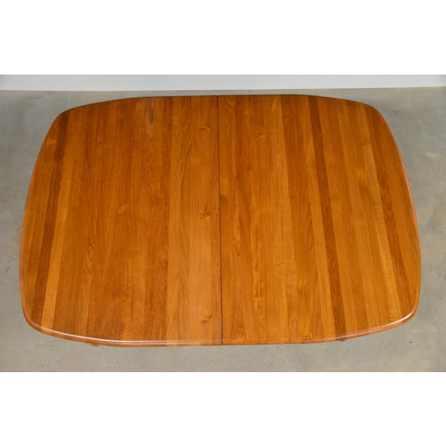 Wood 1970s Refinished 99” Danish Modern Solid Teak Dining Table For Sale - Image 7 of 12