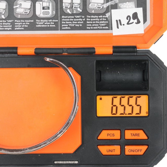 7.5" H 14k/sterling vintage southwestern cuff bracelet. Weight and measurements in pics. Solid 14k gold bar on solid...